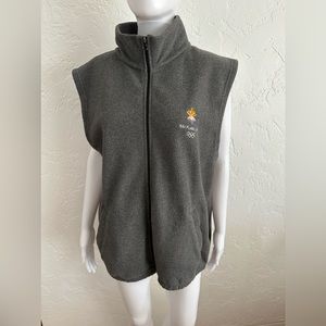 2002 Salt Lake Olympic Gray Fleece Vest